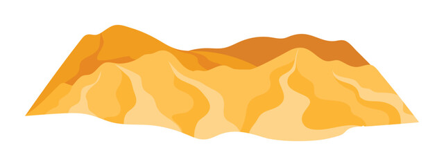 Obraz premium Stylized isolated Israel desert mountain landscape in warm yellow tones vector illustration