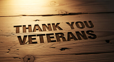 vintage wooden sign thank you veterans day