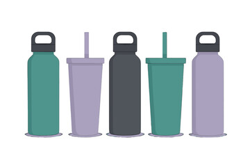 Reusable insulated water bottles and tumblers promoting hydration and sustainable living