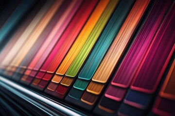 Vibrant color swatches arranged in a gradient display for design inspiration