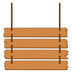 Blank Hanging Wooden Board Banner With Texture.