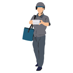 Courier Offering Service, Delivering Package