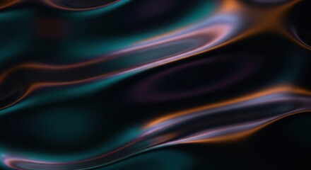 Fototapeta premium Abstract close-up of colorful fluid waves with a smooth, reflective surface, showing a blend of blues, purples, and oranges with a shiny texture.