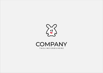 Cute Cartoon Rabbit Monster Mascot Vector Logo for Gaming Kids App Entertainment Brand Happy Fun Character or Modern Playful Design Identity