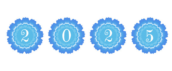 Festive 2025  Blue Radiance Blossom Digit Illustration for Celebration