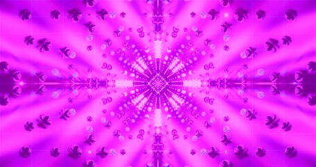 Seamless tunnel video loop creating vibrant pink visual effects for immersive screensaver experience