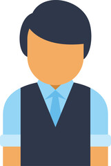 Businessman avatar wearing a vest and tie, symbolizing office work and corporate professionalism
