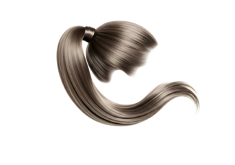 Realistic illustration of a blonde ponytail hairstyle isolated on transparent background