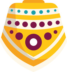 Illustration of a yellow dreidel spinning, traditional hanukkah game