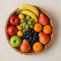 Wicker basket filled with fresh apples — healthy organic fruits for nutrition and wellness concept