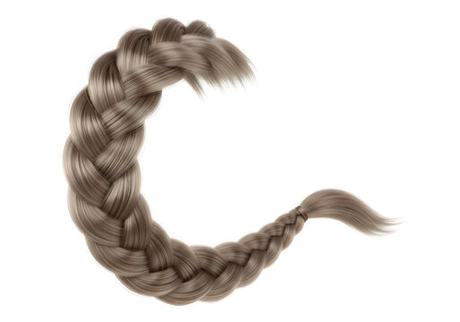 Braided hair letter c isolated on transparent background