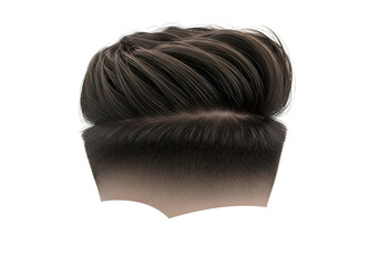 Back view of a stylish men s haircut with a fade isolated on transparent background