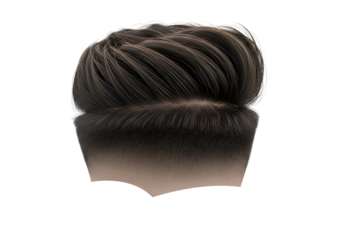 Back view of a stylish men s haircut with a fade isolated on transparent background