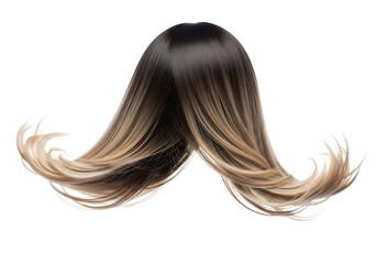 Ombre wig with wavy ends isolated on transparent background