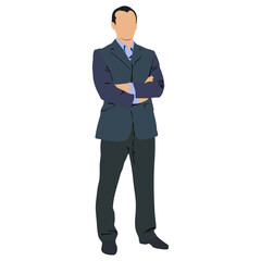 businessman in suit standing vector illustration
