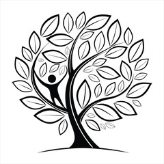 Organic Balance Tree Logo for Holistic Health