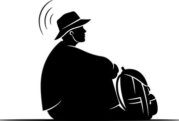 mindful wanderer pauses, absorbing distant echoes of inspiration and thought