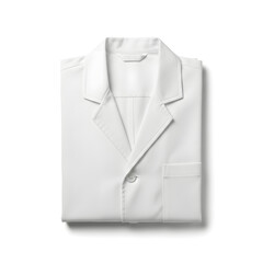 Folded white lab coat isolated on a white background.