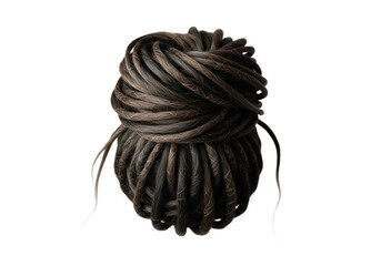 Close up of a woman s braided dreadlocks hairstyle isolated on transparent background