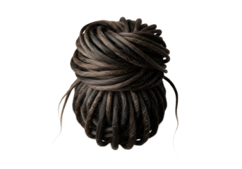 Close up of a woman s braided dreadlocks hairstyle isolated on transparent background