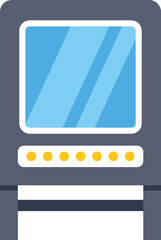 Ticket validator machine with touch screen and illuminated buttons for issuing tickets for public transport