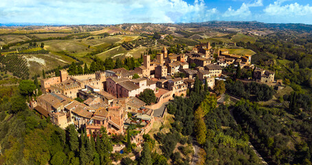 Tourism Tuscany ,Italy . Certaldo - one of the most beautiful medieval well preserved towns between...
