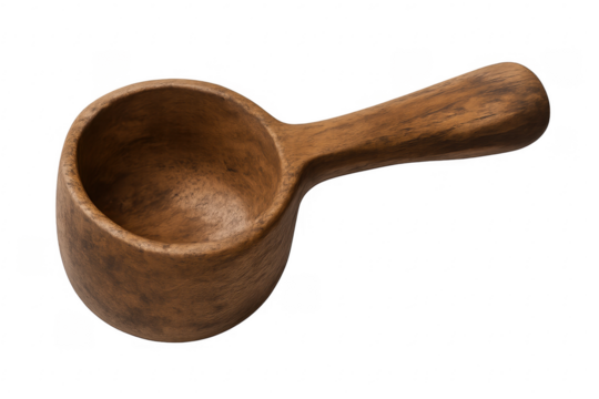 Wooden measuring scoop for kitchen or coffee ingredients