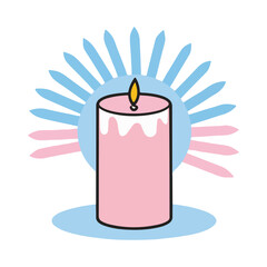 Obraz premium Transgender Day of Remembrance social media vector with quote placeholder, candle glow, heart ribbon, and abstract skyline design