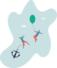 Business ranking up or down, situation for success and failure, growth or losing comparison, risk or challenge.about a man and his life.