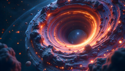 Cosmic vortex pulls into bright nebula