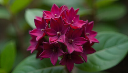 Vibrant deep red flower cluster