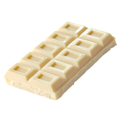 White chocolate bar isolated on transparent background