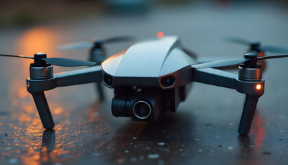 Modern drone camera ready for flight