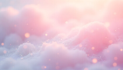 Dreamy soft pink clouds sparkle