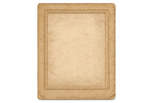 Antique paper with a vintage double-line border, creating a nostalgic backdrop on a clear background