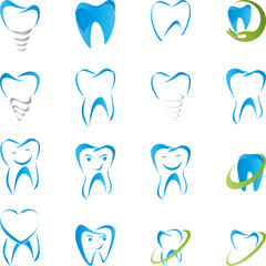 Eine Sammlung verschiedener Zähne, Zahn, Logo, Icon, Logos Sammlung, Zahnarzt Logo