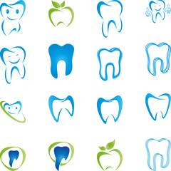 Eine Sammlung verschiedener Zähne, Zahn, Logo, Icon, Logos Sammlung