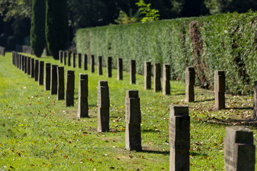 Naklejka premium Ehrenfriedhof World War II military cemetery in Cologne