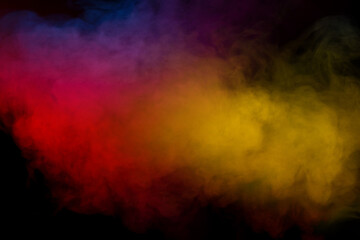 Purple and blue steam on a black background.