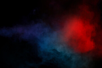 Blue and purple steam on a black background.