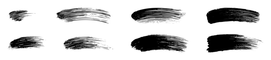 brush strokes isolated on white. sketchy horizontal strokes