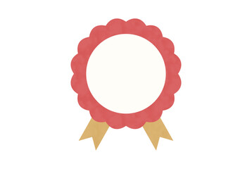 Red award ribbon with blank space illustration