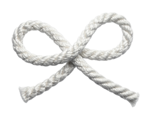 Rope with Double Knot Tied in Ring Isolated on White