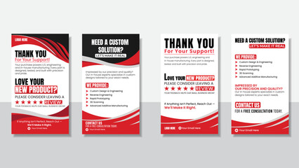 E-commerce Thank You Insert Card Template for Product Review Request