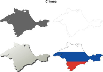 Crimea Outline Map Vector – High Detail Editable Peninsula Silhouette for Education, Design, and Travel Projects