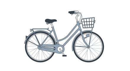 Charming vintage-style bicycle illustration with a basket, evoking nostalgia and simplicity