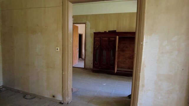 The interior of a room in the abandoned sanatorium Meshakhte, Tskaltubo spa resort, Georgia