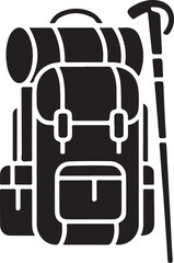 Silhouette icon of a hiking backpack