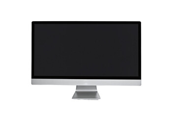 Fototapeta premium A modern wide monitor with black screen isolated, transparent background, no background. PNG.