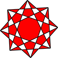 Abstract Geometric Star Pattern in Red and Black